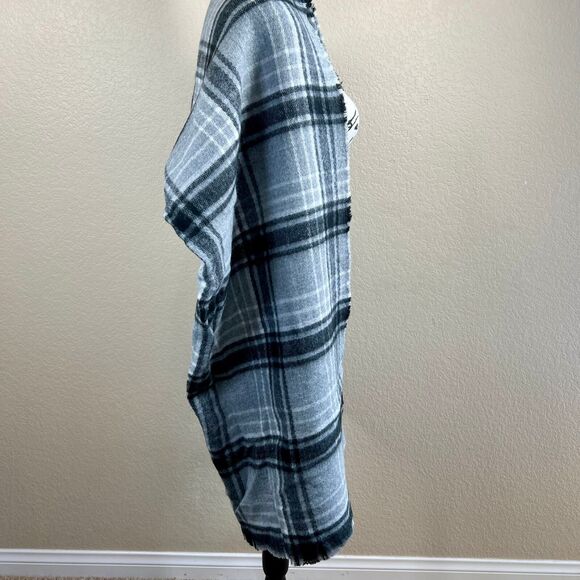 Zara Black Plaid Long Scarf Shawl Super Soft Long Thin Scarf Preppy baddie work - Picture 7 of 12